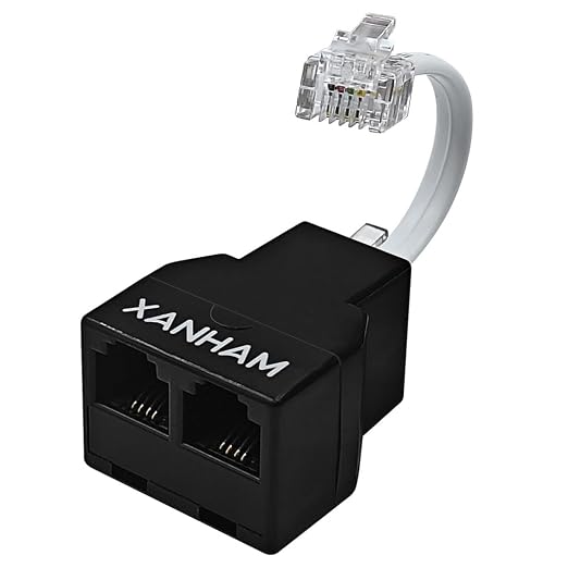 Phone Cable 2 Way Splitter RJ11 6P4C Telephone Line Cord Adapter by XANHAM