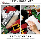 Christmas Santa Grey Decorative Front Door Mat, Xmas Wreath - Image 4