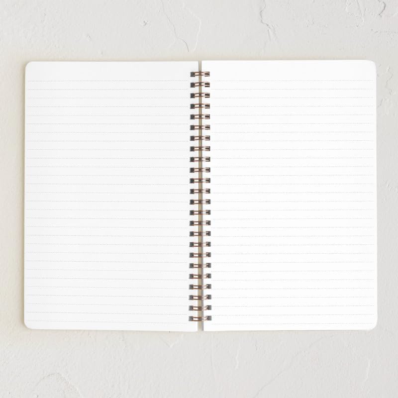 Minted Color Notebook, Writing Journal for Notes & Journaling, Durable Acrylic Free Cover, Pencil Rainbow Colors Design, Spiral Bound Journal Notebook with 80 Lined Pages, 5.5" x 8.5"