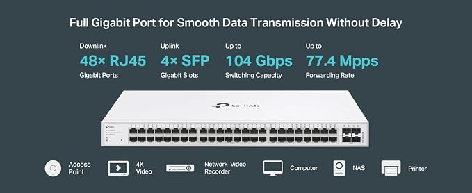 TP-Link Festa FS352G 52 Port Gigabit Smart Managed Network Switch - Image 4