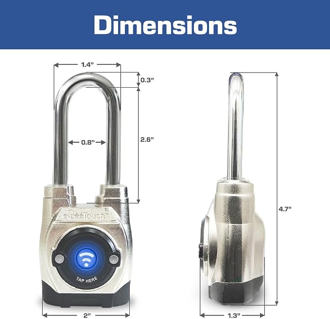 5th GEN Outdoor Smart Padlock – Keyless Bluetooth & NFC Lock, Weatherproof - Image 7