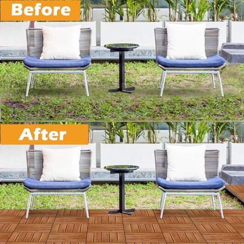 Interlocking Deck Tiles, 11.8"x11.8", All-Weather, Composite Deck Tiles - Image 7