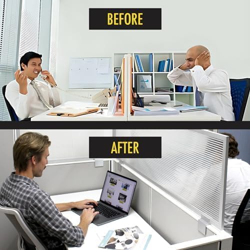 OBEX Screen Extender Polycarbonate Desk Privacy Panel & Divider for Office Cubicle, 24" x 24", Translucent