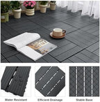 12 PCS Plastic Interlocking Patio Deck Tiles - Image 3