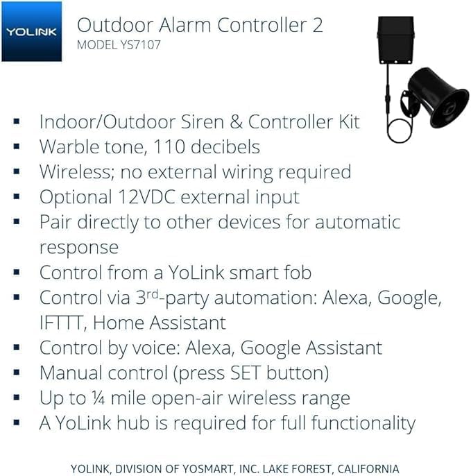 Outdoor Alarm Controller 2 and SirenFob Kit, Battery-Powered Siren/Alarm/Relay - Image 2
