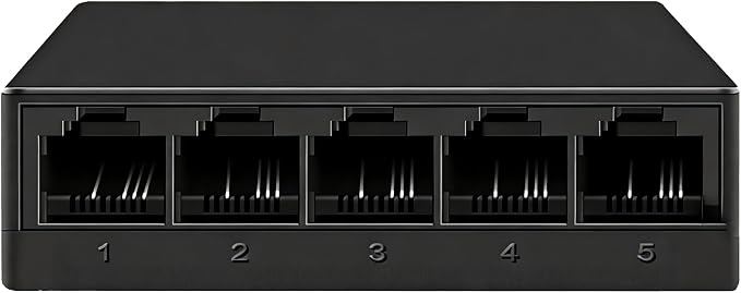 5 Port Fast Ethernet Switch 100Mbps USB 5V Powered Black Plastic Desktop by PULVISION