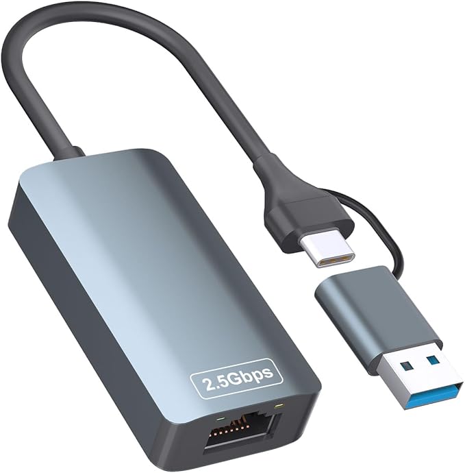 2.5gb USB Ethernet Adapter, Type-C to RJ45 Network Internet 2.5Gbps, 2.5G USB C by Unknown