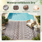 MontVoo Outdoor Rug Carpet Waterproof 5x8 Outdoor Patio Rug Mat Reverisble - Image 4