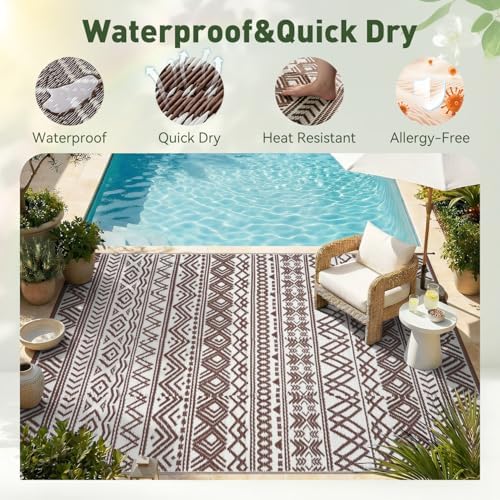 MontVoo Outdoor Rug Carpet Waterproof 5x8 Outdoor Patio Rug Mat Reverisble - Image 4