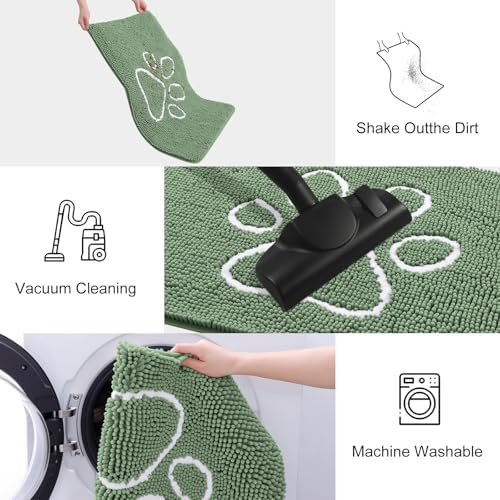 Smiry Dog Door Mat for Muddy Paws, Absorbent Non Slip Dirt Trapper - Image 6
