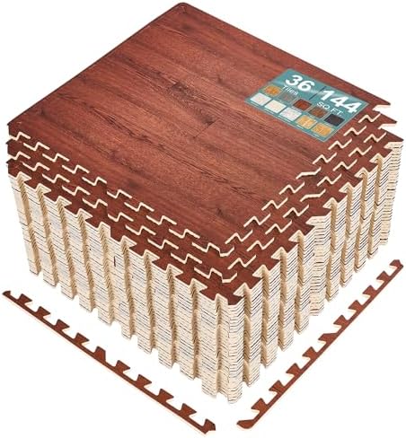 Sorbus Interlocking Wood Grain Foam Floor Tiles by Sorbus