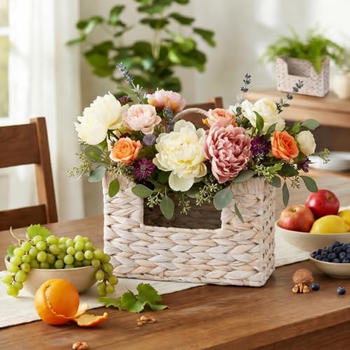 PINXIURY Magazine Holder Wall Basket Water Hyacinth Woven Mail Organizer - Image 5