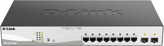 D-Link 10-Port Gigabit Smart Managed PoE+ Switch | 8 PoE+ Ports + 2 SFP Ports | by D-Link