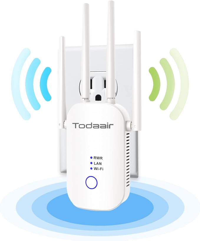1200Mbps WiFi Range Extender Signal Booster, Covers up to 3500Sq. ft and 35 by TODAAIR