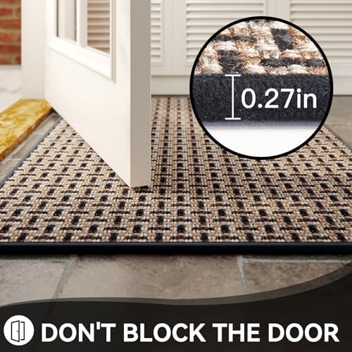 YDKGL Front Door Mat Indoor Non Slip Entry Mat Extra Large Black 36"x60" - Image 4
