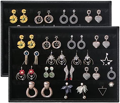 Julysky 2 Pcs/set Stackable Jewelry Organizer Trays，Earrings Tray+Earrings Tray - Image 5