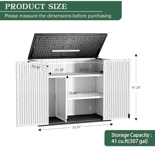 Outdoor Storage Shed Resin Waterproof Storage Cabinet - Image 2