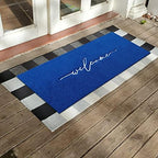 AAZZKANG Blue Door Mat Outdooor Entrance Welcome Doormat Long 18"x48" - Image 6