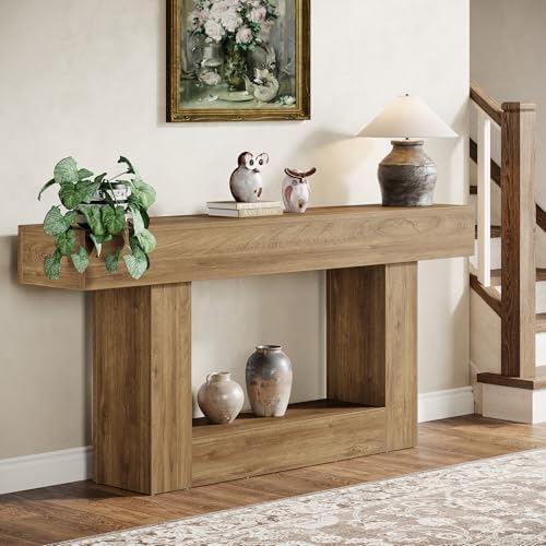 Tribesigns 63" Console Table, Farmhouse 2-Tier Entryway Table - Image 5