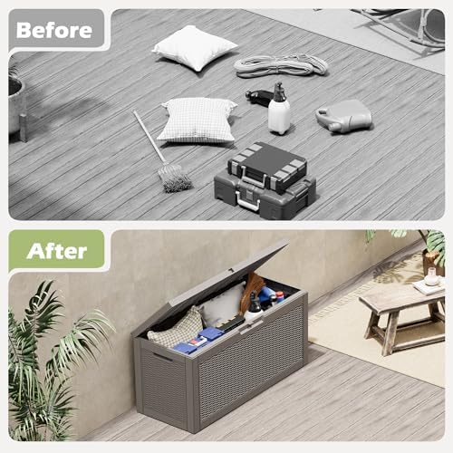 Outdoor Storage Box, Resin Deck Boxes Indoor and outdoor, Waterproof Storage - Image 5