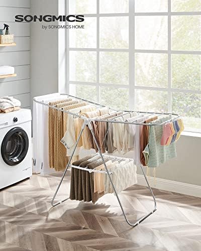 SONGMICS Clothes Drying Rack, Foldable Space-Saving Steel Laundry Rack - Image 2