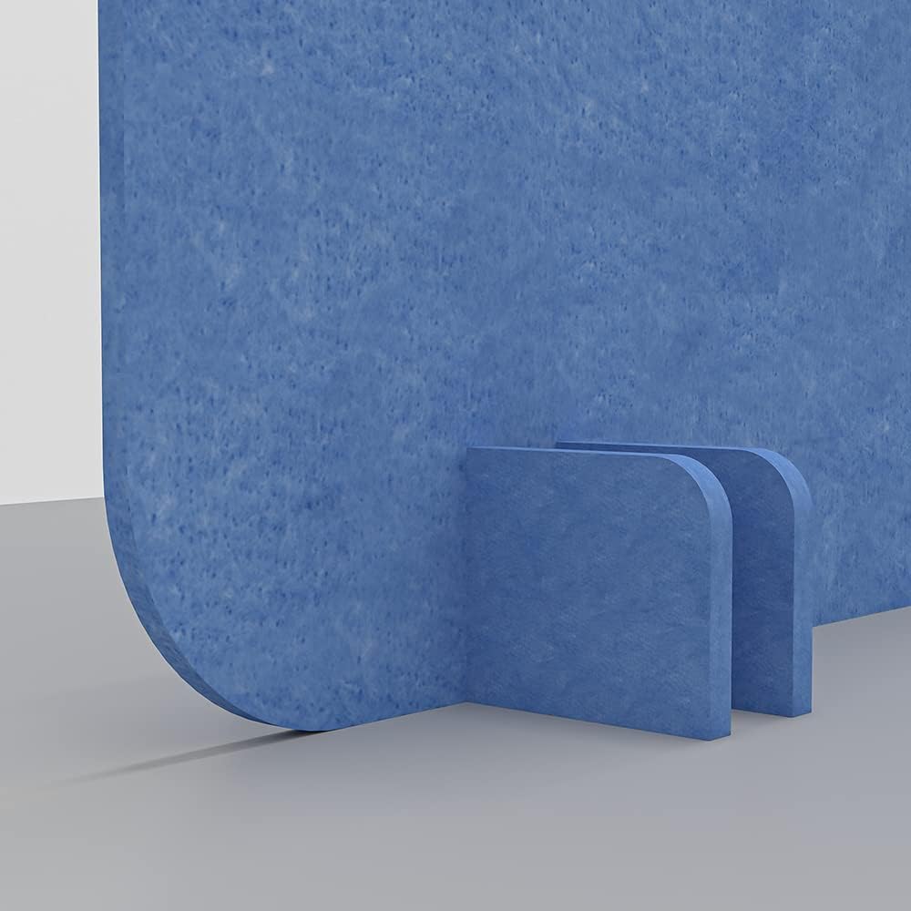 Freestanding Acoustic Desk Divider with Mount | Eco-Friendly Privacy Screen Panel | Noise Reducing Desk Partition | Tackboard Option & Easy to Install | Made from Recycled Plastic | Black - 18" X 23"