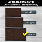 Front Door Mat, Indoor Outdoor Welcome Entryway Doormat, 48x36 Dark Brown - Image 5