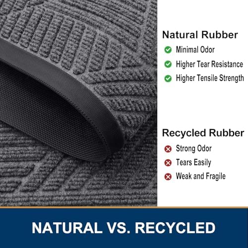 Smiry Front Door Mat Outside Entrance, Low Profile Rubber Doormat - Image 5