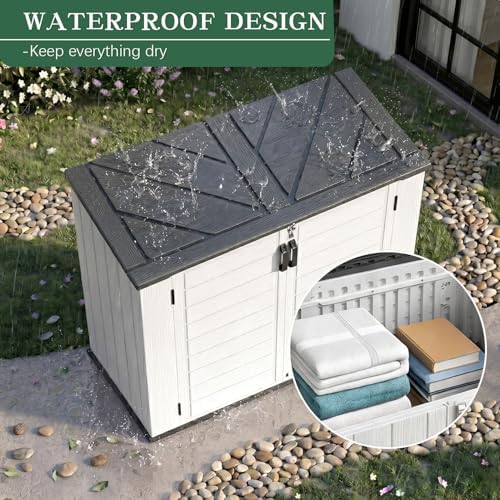 Outdoor Storage Shed Resin Waterproof Storage Cabinet - Image 3