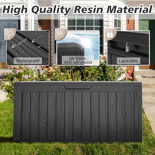 KAMABOKO Outdoor Storage Box, 80 Gallon Deck Box Outdoor Waterproof Patio - Image 4