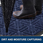 Smiry Front Door Mat Outside Entrance, Low Profile Rubber Doormat - Image 3