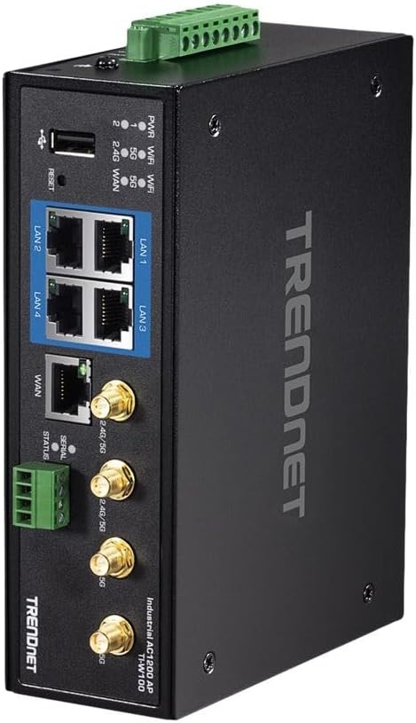 TRENDnet Industrial AC1200 Wireless Dual Band Gigabit Router, 4 x Gigabit PoE+ - Image 2