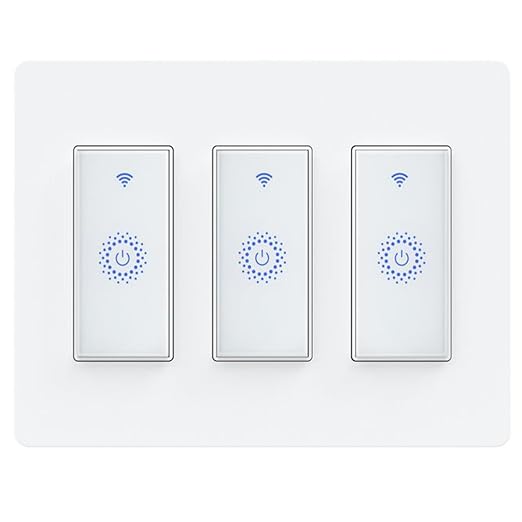 Milfra Smart Switch 3 Gang Alexa Light Switch Smart WiFi Light Switch Compatible by Milfraoffersyouasmarthome