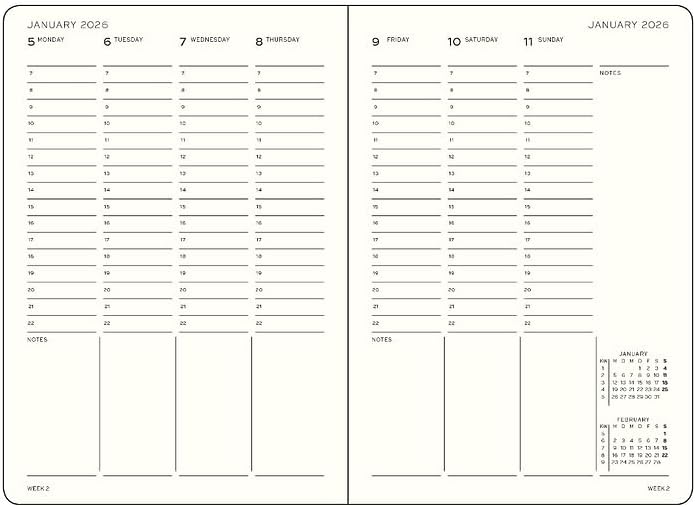 LEUCHTTURM1917 - Academic Week Planner Hardcover Medium (A5), 18-month, Jul. 2025 - Dec. 2026, English, Sky