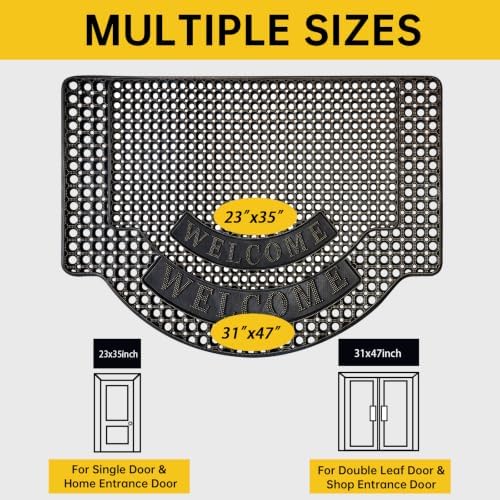 Outside Rubber Welcome Door Mats Anti Slip Rubber Floor Mats 23x35 - Image 2