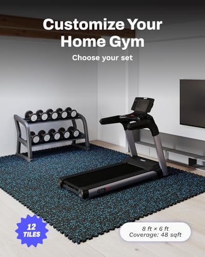 AIRHOP 0.56in Thick 48 Sq Ft Exercise Equipment Mats, 12 Tiles Upgraded Rubber - Image 4
