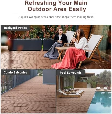EchoDeck Interlocking Deck Tiles, 9 Pack Deck Tiles Interlocking Outdoor All - Image 5