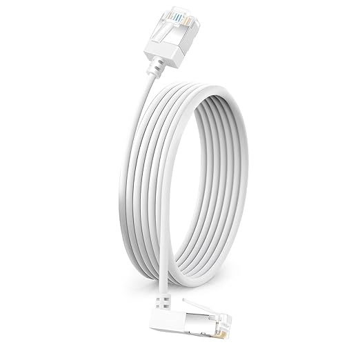Flexible Cat 6 Ethernet Cable 270 °Upward Angle 3.3 Feet, Ultra Thin & Slim by DUTEVOLNS