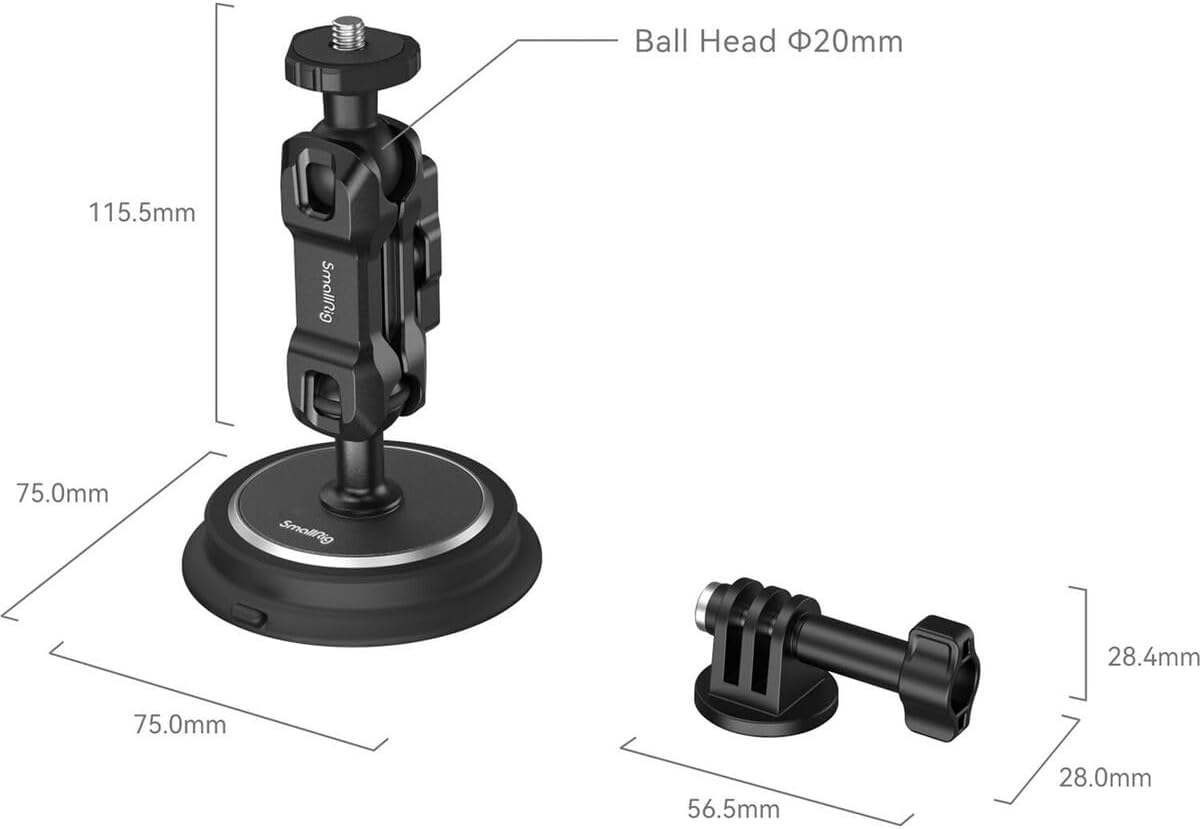 SMALLRIG Magnetic Mount for GoPro Hero 13/12/11, Powerful Camera Car Mount - Image 3