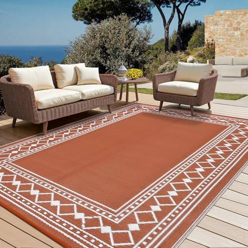 Waterproof Outdoor Rug 9x12 Ft, Reversible Plastic Straw Rug, Portable Carpet - Image 5