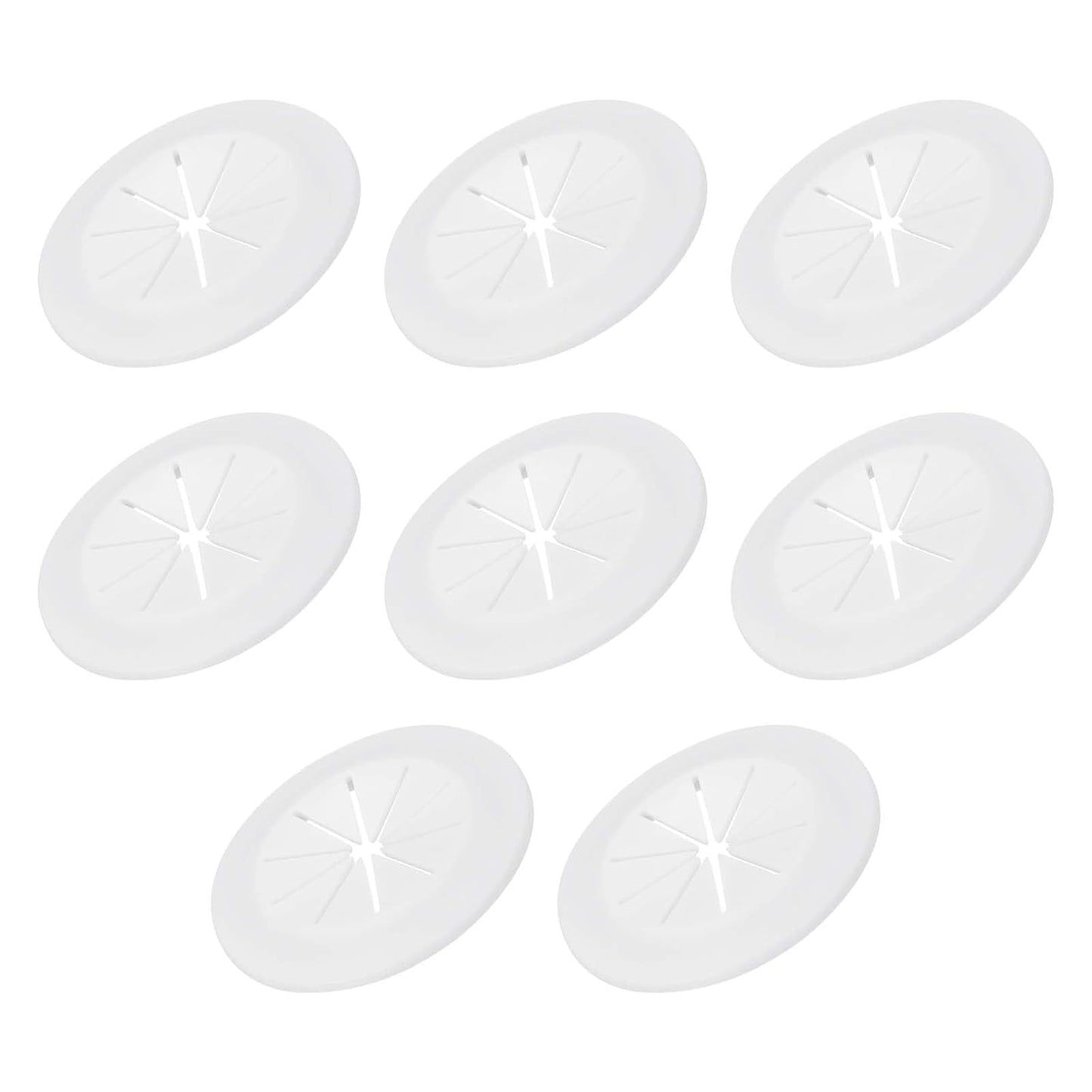 PATIKIL Desk Grommet 1-9/16", 8 Pcs Round Cable Grommet Cord Hole Cover with Adhesive Tape Flexible Table Wire Organizer for Office Home Table Countertop, White