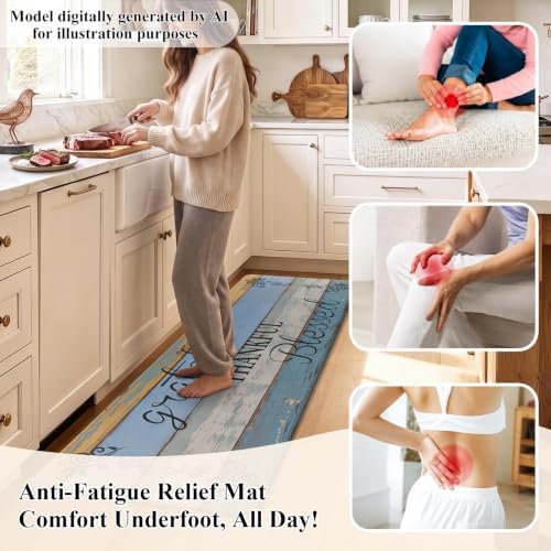 HEBE Anti Fatigue Kitchen Mat Set of 2, Cushioned Kitchen Mats - Image 5