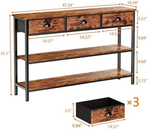 Furologee 47" Console Table Set 2 - Image 2