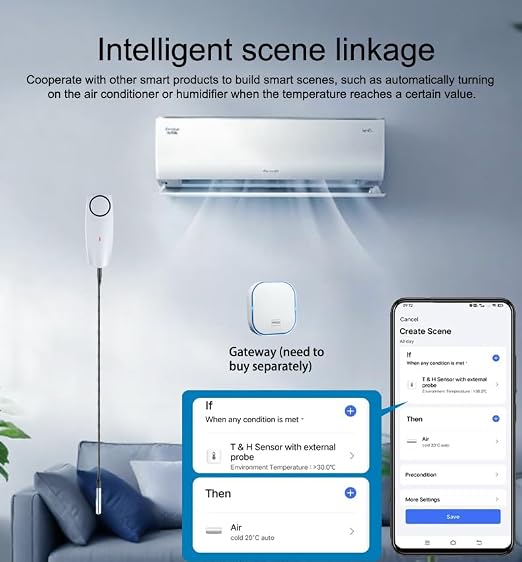 Zigbee Refrigerator Thermometer:App Notification, Data Record Export, Fridge - Image 5