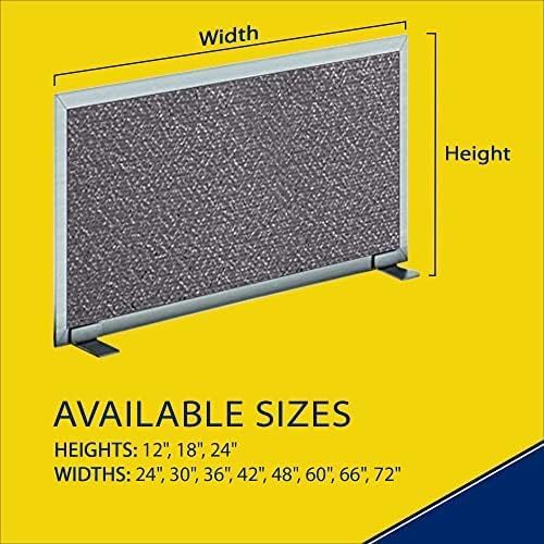 OBEX Acoustical Free Standing Privacy Screen, Cubicle Accessories Desk Privacy Panel, Desk Dividers for Office, Office Furniture Partitions Portable Sound Proof Dividers, 12" x 60", Graphite