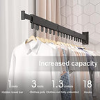 LIENAHU Clothes Drying Rack, Laundry Drying Rack, Clothes Rack Wall Mount - Image 3