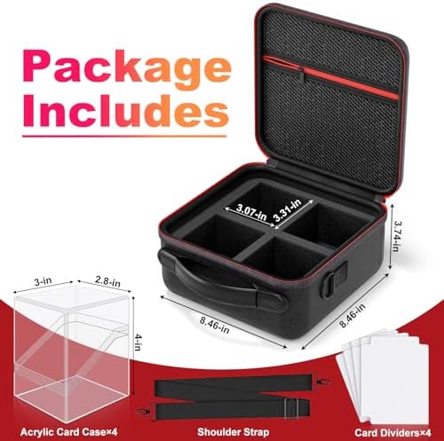 Proijeut Card Deck Box with Portable Case, 4 Pack Clear Commander Deck Box with - Image 2