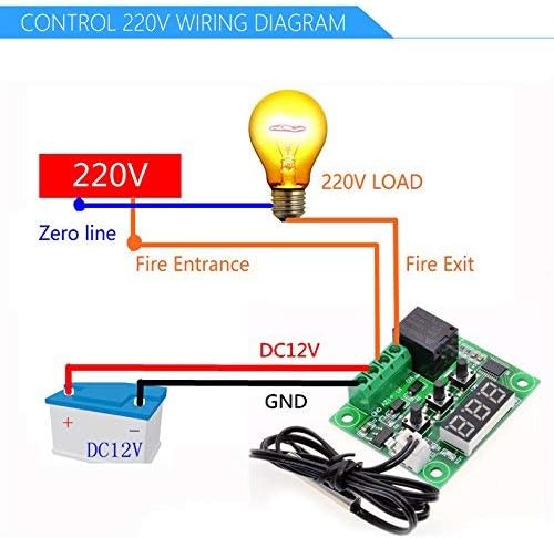 HiLetgo 2pcs W1209 12V DC Digital Temperature Controller Board Micro Digital - Image 5