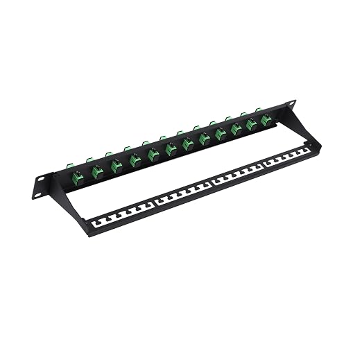 1U Fiber Patch Panel with 12 SC APC Single Mode Fiber Optic Couplers Singlemode by FiberOpticalAccessories