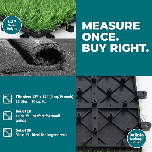 Bliss Outdoors 12 x 12-Inch Artificial Grass Deck Tiles - Image 4